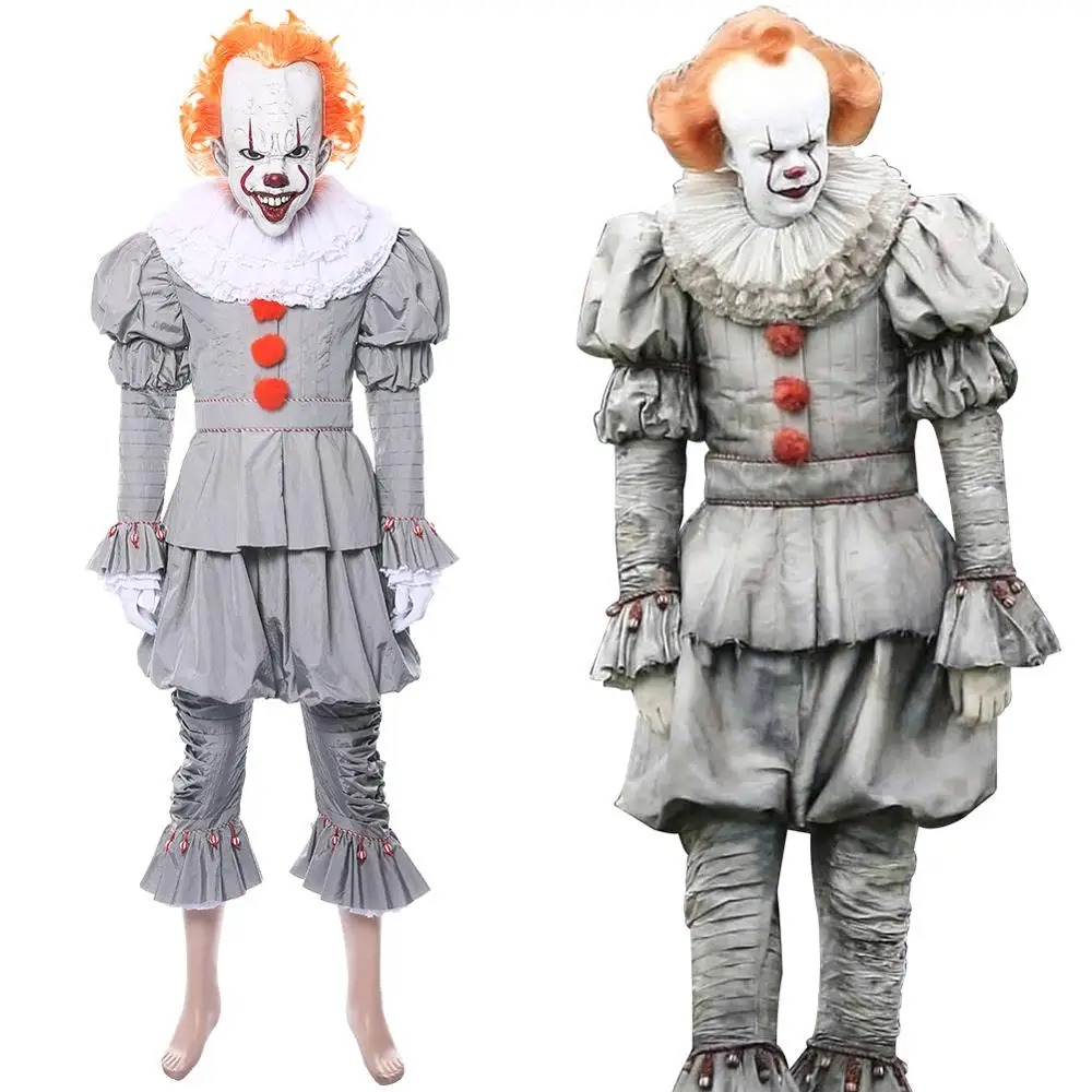 

It: Chapter 2 Cosplay Pennywise Costume Horror Pennywise The Clown Costume With Mask Women Men Suit Halloween Carnival Costume