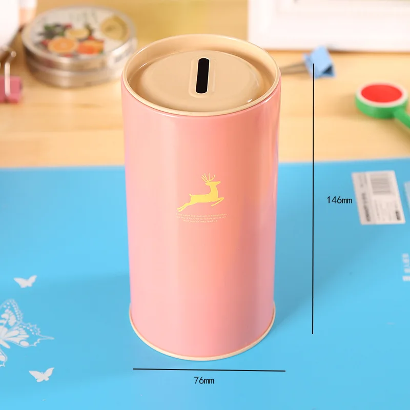 

4PCS Animals Candy Color Piggy Bank Metal Money Box Cute Sundries Cans Storage Cans Gift for Kids Home Decor Money Box Supplies