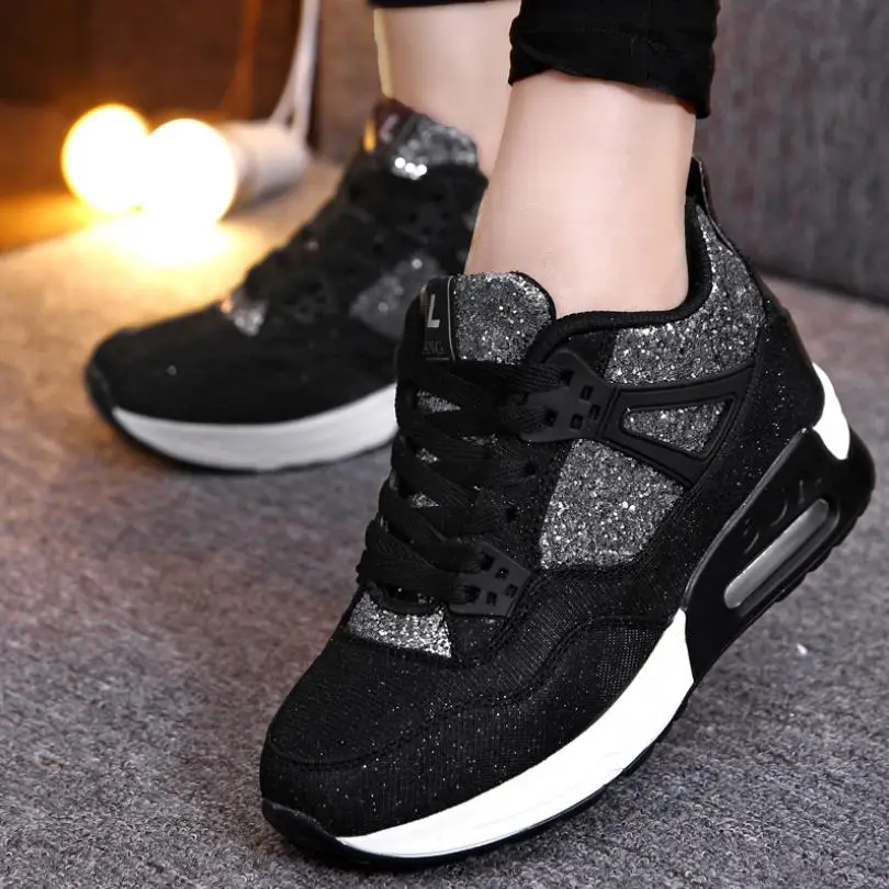 Повседневная женская обувь дышащая на толстой подошве увеличивающие рост