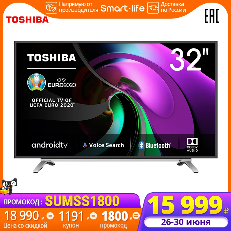 Tелевизор 32 дюйма Toshiba 32L5069 Smart TV andriod Voice search chromecast built in 2432 дюймов ТВ