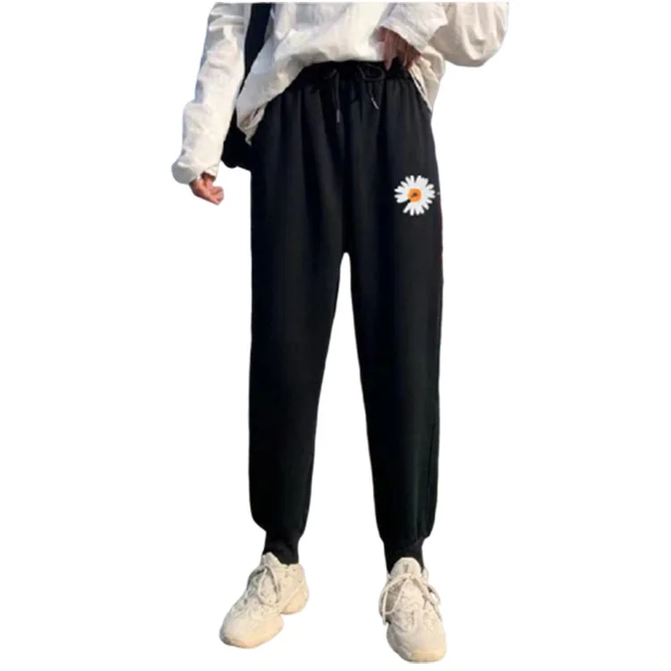 

new spring and summer 2021 Daisy who pants female students loose beam foot harlan sweatpants nine points leisure female trousers