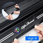 Для Alfa Romeo 2 порог машины плиты педаль отделочная полоса автомобильные аксессуары 4 шт. порог машины кожаная наклейка