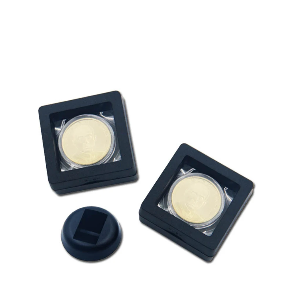 2 шт. монеты витрины плавающий 3D прозрачный шарнирный Кронштейн Рамка Держатель