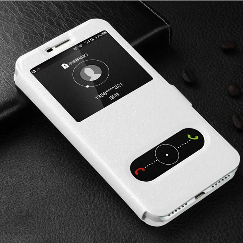 Для LG X power 2 Чехол 5 дюймов окно быстрого просмотра PU кожаный флип чехол для
