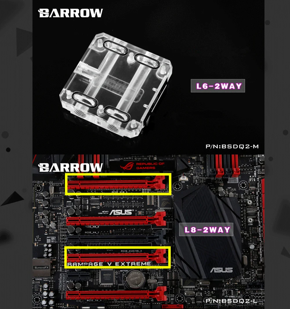 Курган BSDQ2/BSDQ3, SLI/CF мосты водоблок, для курган видеокарты Cross Fire, LRC1.0 12v 4pin освещение