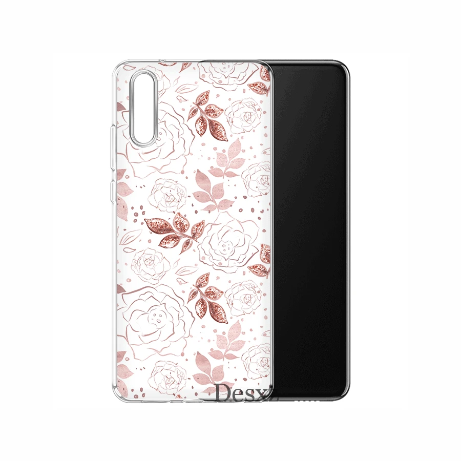 Чехол для мобильного телефона huawei P Smart Z Plus P30 P20 P10 P9 P8 Lite Pro Жесткий чехол цветок