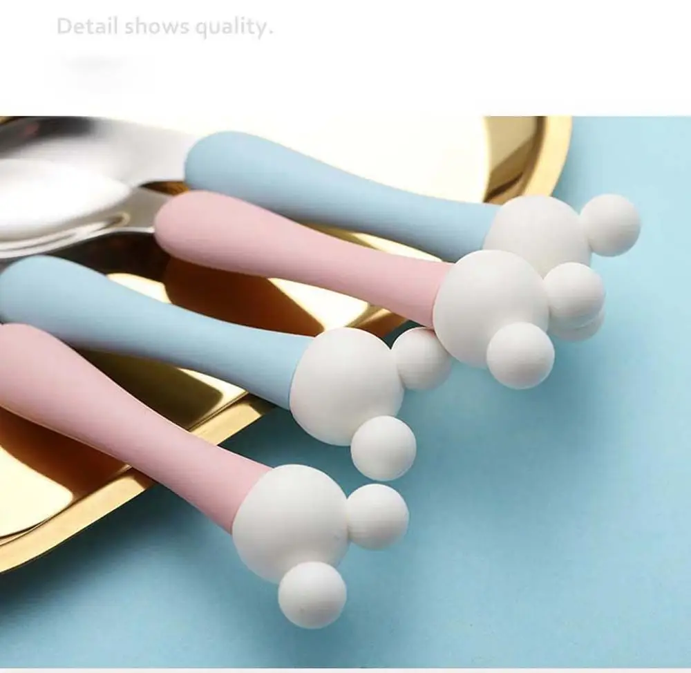 Ложка для новорожденного ребенка из полипропилена вилка милые Мультяшные