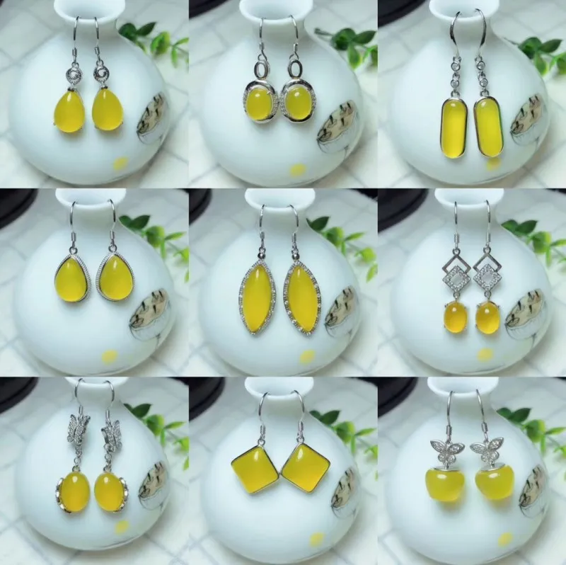 Jade myelin серьги женские зеленые нефритовые желтые розовые синие и белые простые и благородные модные 925 серебряные инкрустированные нефритовые