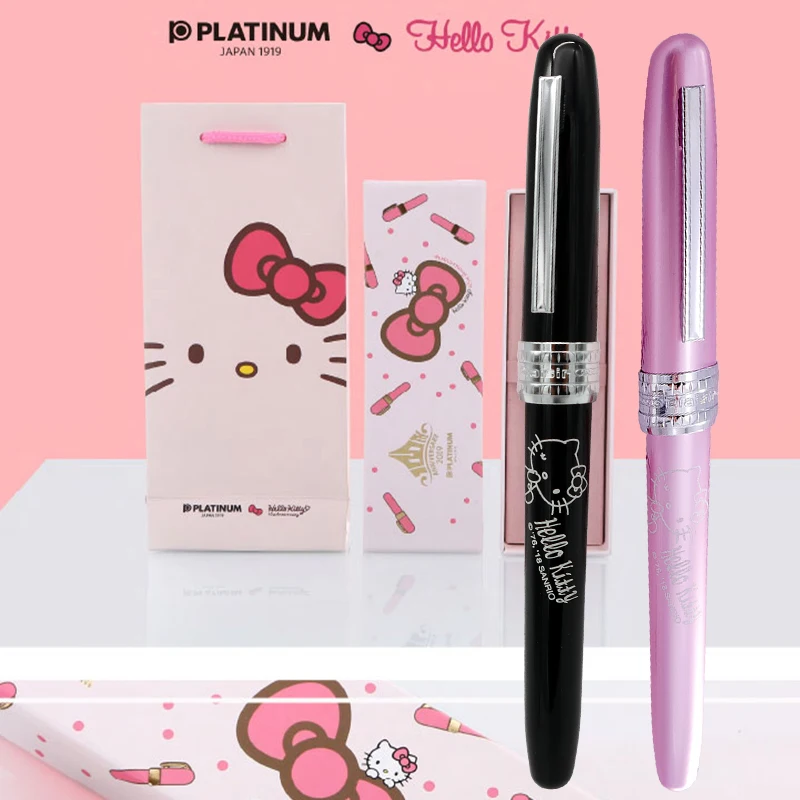 Кавайная перьевая ручка Hellokitty оригинальный Платиновый Набор ручек канцелярские