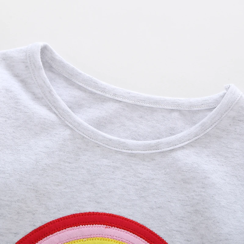 Детские топы с принтом радуги футболки Осенние повседневные для маленьких