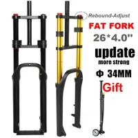 26x4.0 Fat Bike Suspension Fork Rebound Adjustment Magnesium Alloy Snow Bicycle  Fat Tire 4.0" Tires Air Fork135mm Drop Out QR