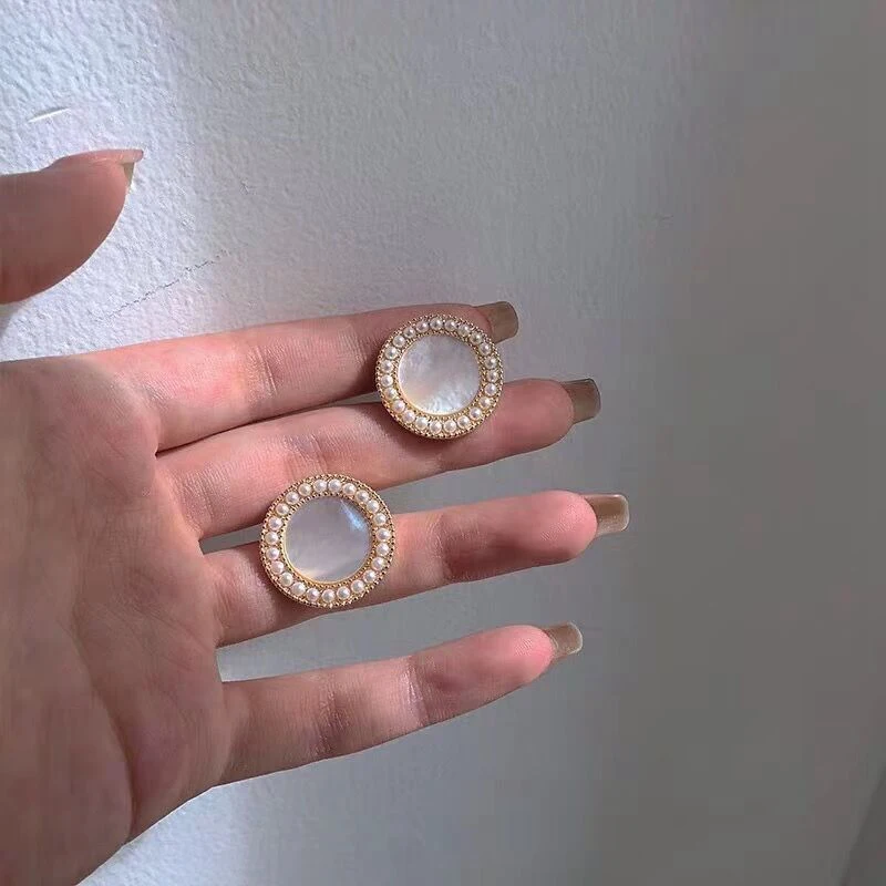 Новые модные женские серьги-гвоздики в Корейском стиле с искусственным жемчугом