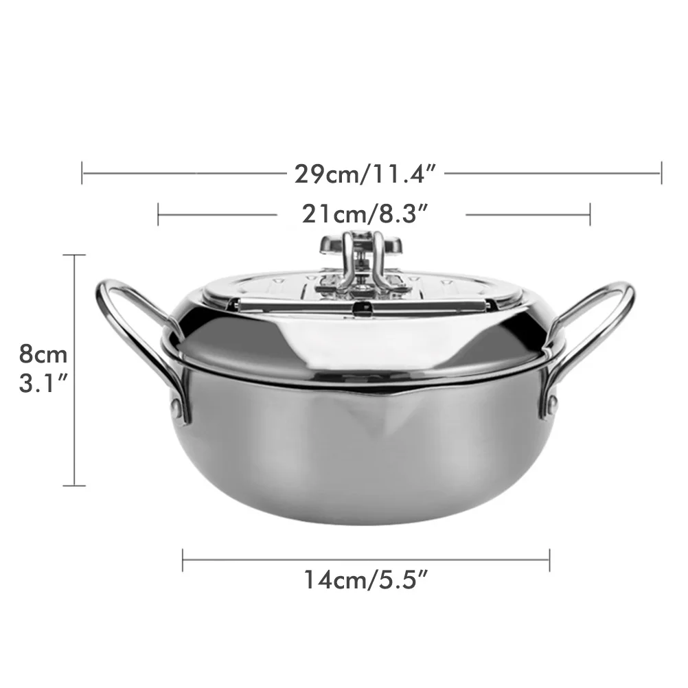 Японский Глубокий горшок для жарки с термометром и крышкой кухонная утварь из