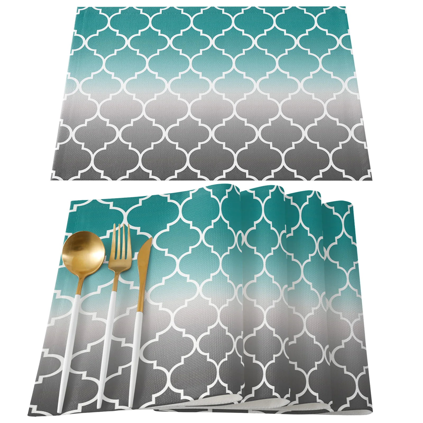 Марокканская бирюза градиентная настольная дорожка для свадебной вечеринки