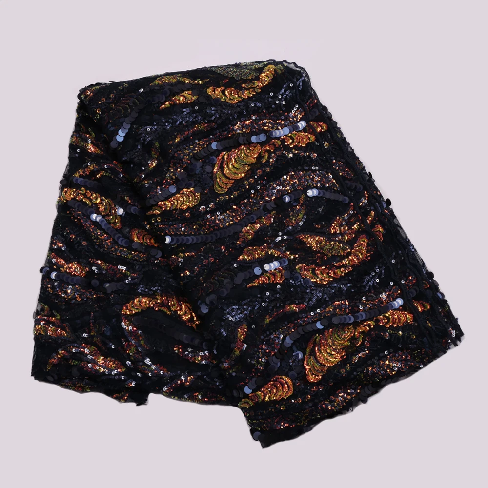 Кружевная ткань с пайетками в нигерийском стиле Тюль вышивкой африканском YSE 20028