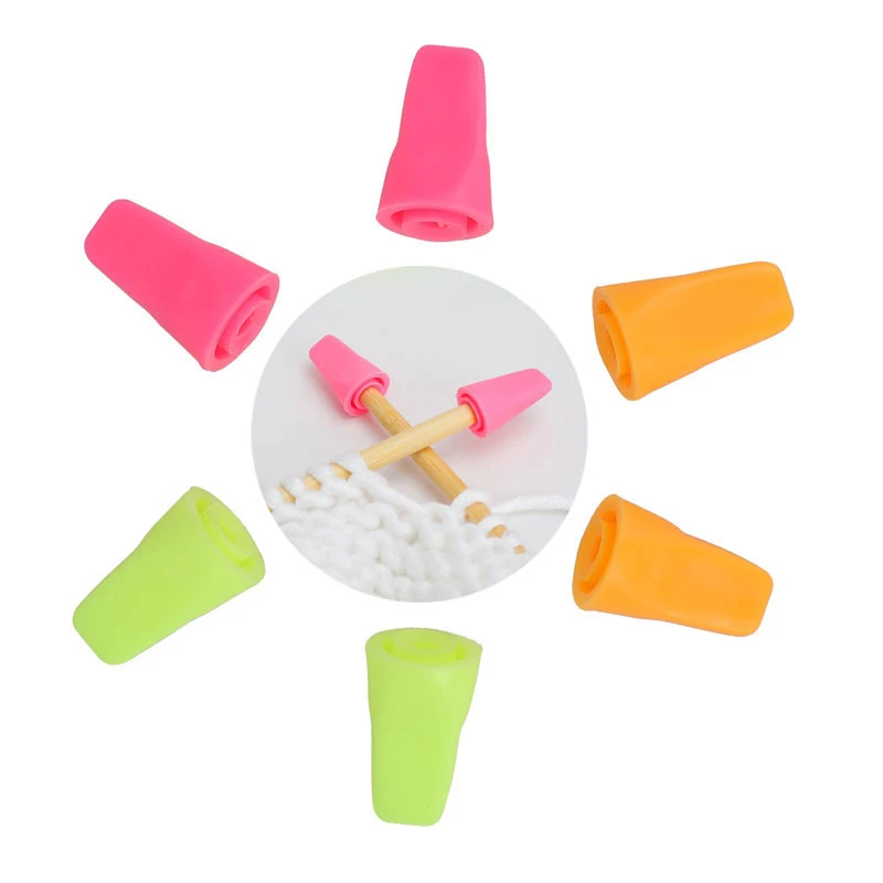 

6 Pcs/lot Knitting Needles Tip Stopper For Knitting And Sewing Protectors Weave Needle Arts Craft Sewing Tools Accessories