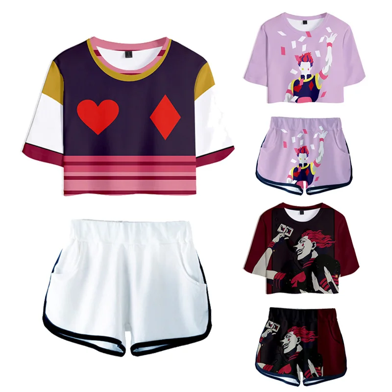 

Anime Hunter X Hunter Cosplay T-shirt Shorts Suits Summer Killua Zoldyck HIsoka Short Sleeve Sportswear Unisex Streetwear Cool