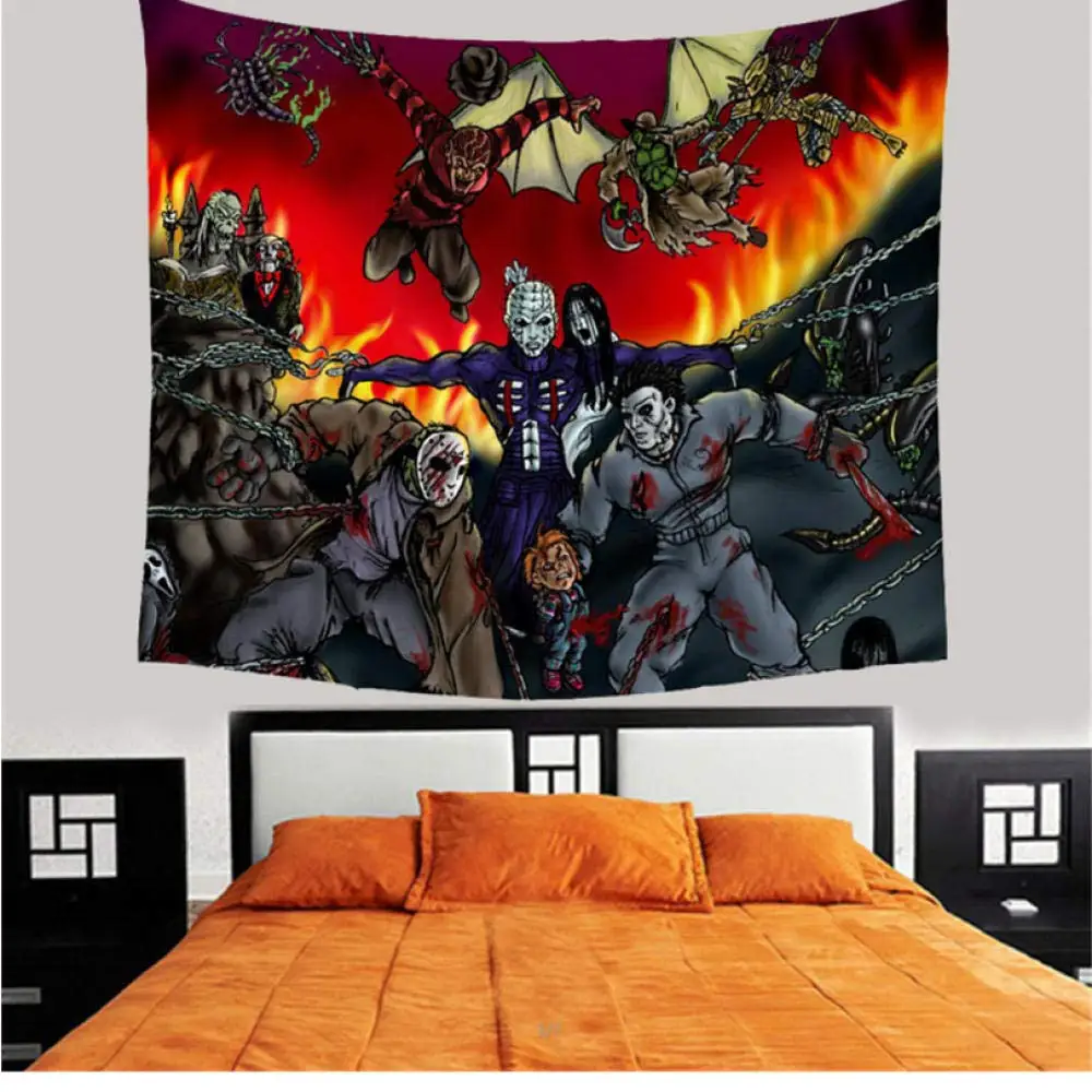 Настенный Гобелен ужас фильм Пятница богемное одеяло скатерть | Дом и сад