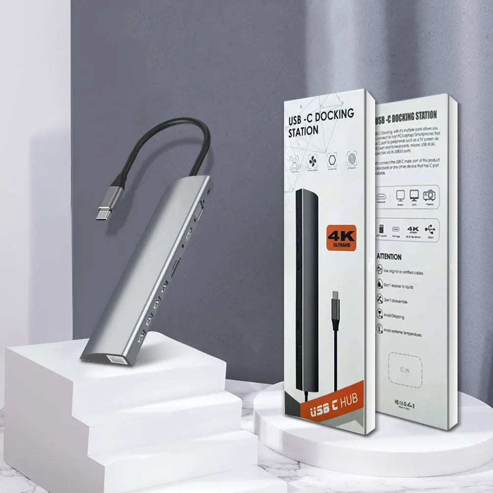 USB C док станция type c концентратор адаптер Тип к 3 0 4K HMDI RJ45 VGA PD для MacBook Pro MateBook X Dell XPS