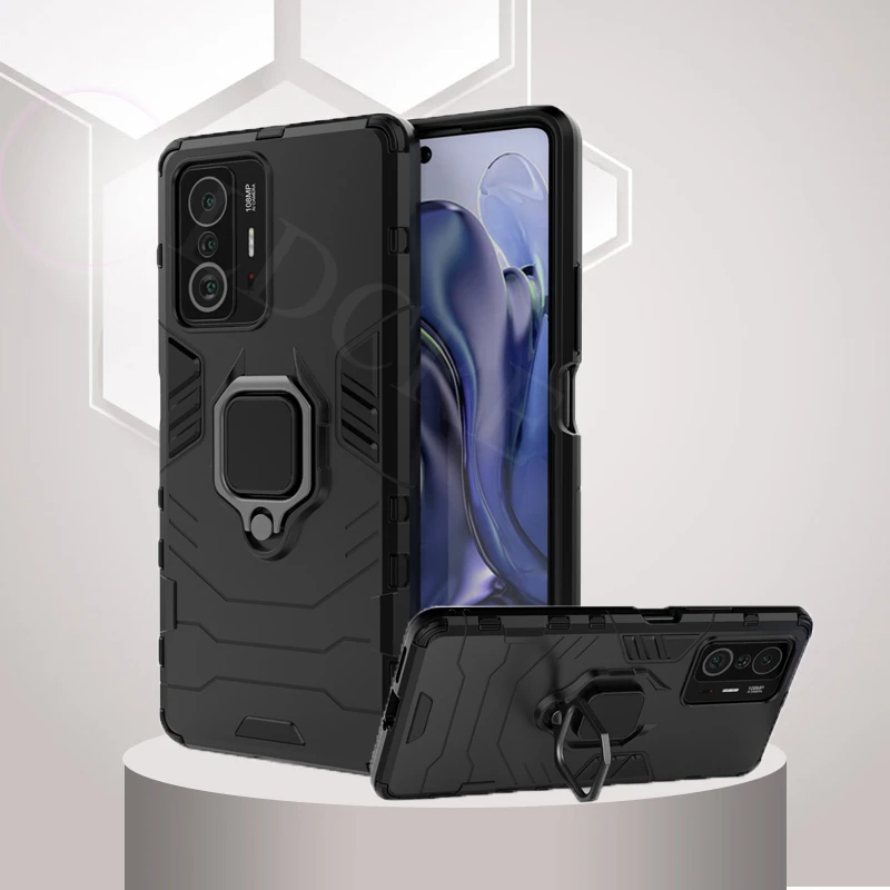 

Armor Case For Xiaomi 11T Finger Ring Bracket Cases Bumper Kickstand Cover For Xiaomi Mi 11T Pro Case for Xiaomi 11T 11T Pro