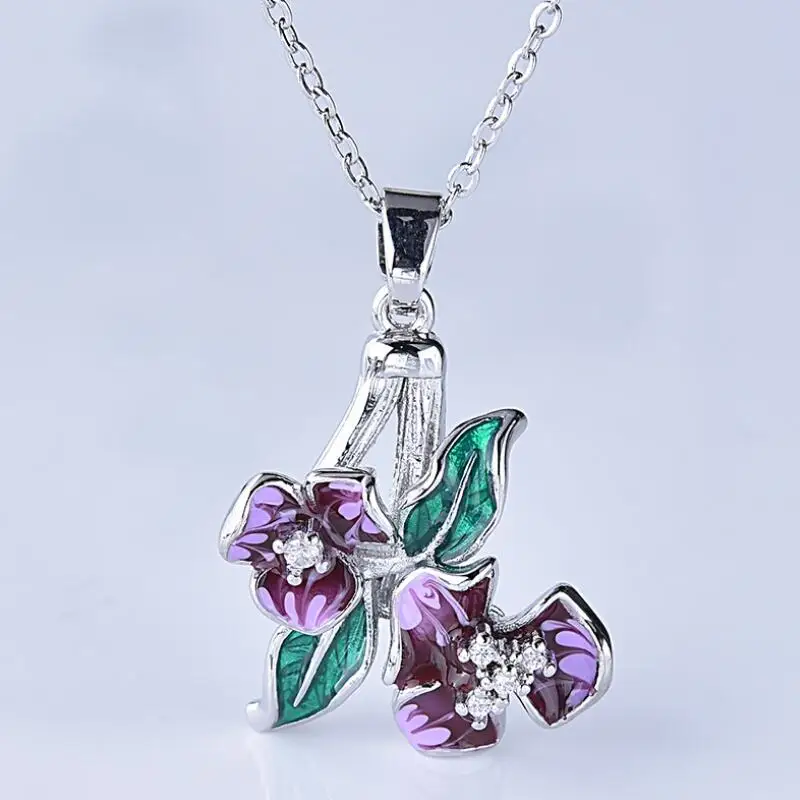 Нежный темперамент шарма стерлингового серебра ожерелье с подвеской для женщин