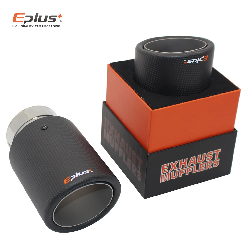 EPLUS Автомобильная матовая выхлопная система из углеродного волокна глушитель