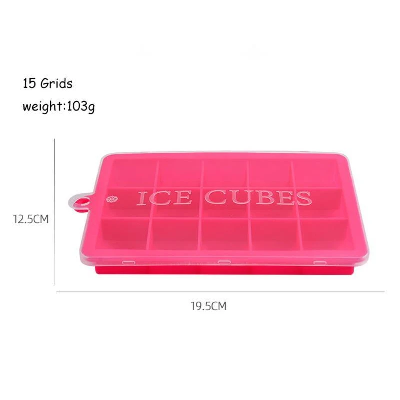 

Silicone Ice Cube Maker Trays with Lids for Freezer Icecream Cold Drinks Whiskey Cocktails Kitchen Tools Accessories Ice Mold