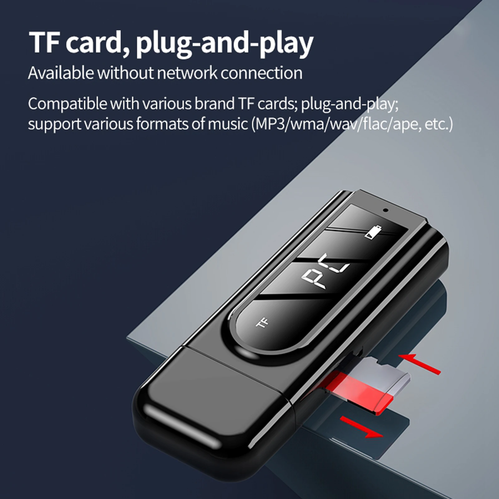 

K9 Bluetooth 5.0 Receiver MP3 Players Stereo Music TF Card AUX USB Adapter for TV PC Headphones