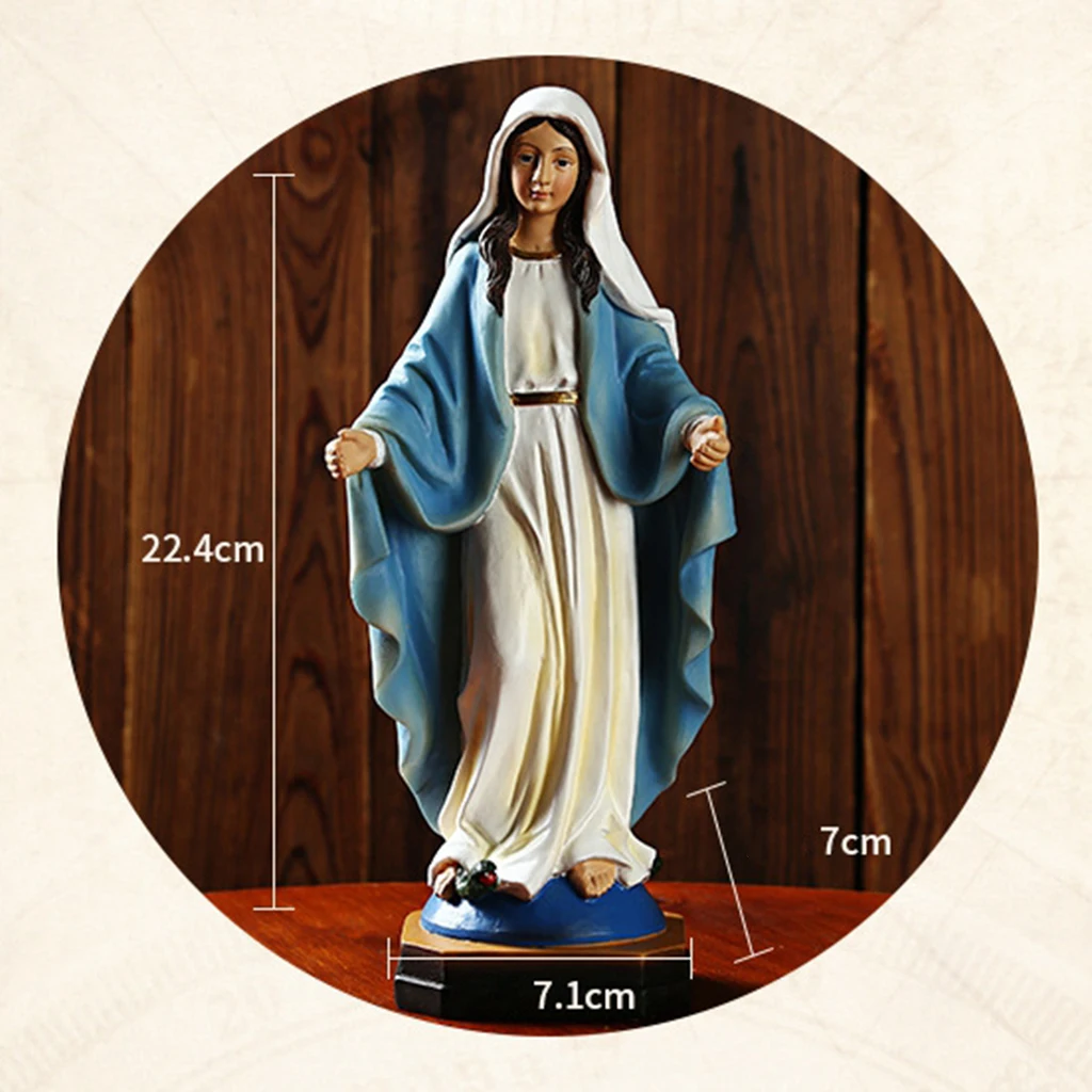 

1pc Catholic Virgin Mary Statue Our Lady of Loudes Sculpture Religious Wedding Gift Xmas Desktop Decor Ornaments