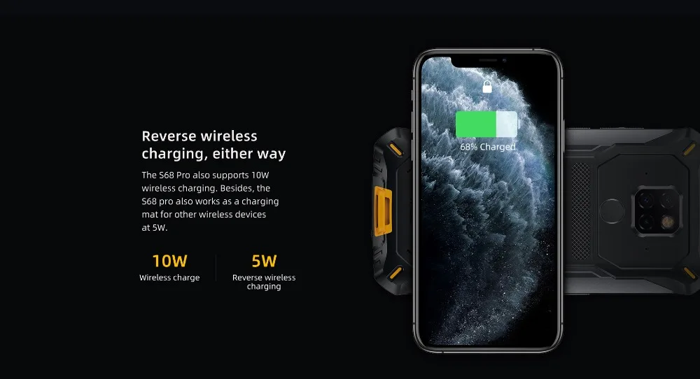 DOOGEE S68 Pro IP68 водонепроницаемый прочный телефон 6 ГБ+ 128 Гб FHD+ смартфон 21MP AI Triple 6300 мАч камера мобильный телефон NFC