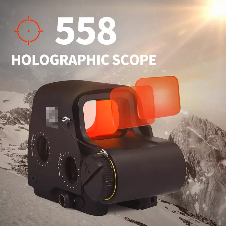 

Тактический голографический прицел 558 красная точка красное покрытие с рельсовыми креплениями 20 мм охотничьи прицелы для страйкбола
