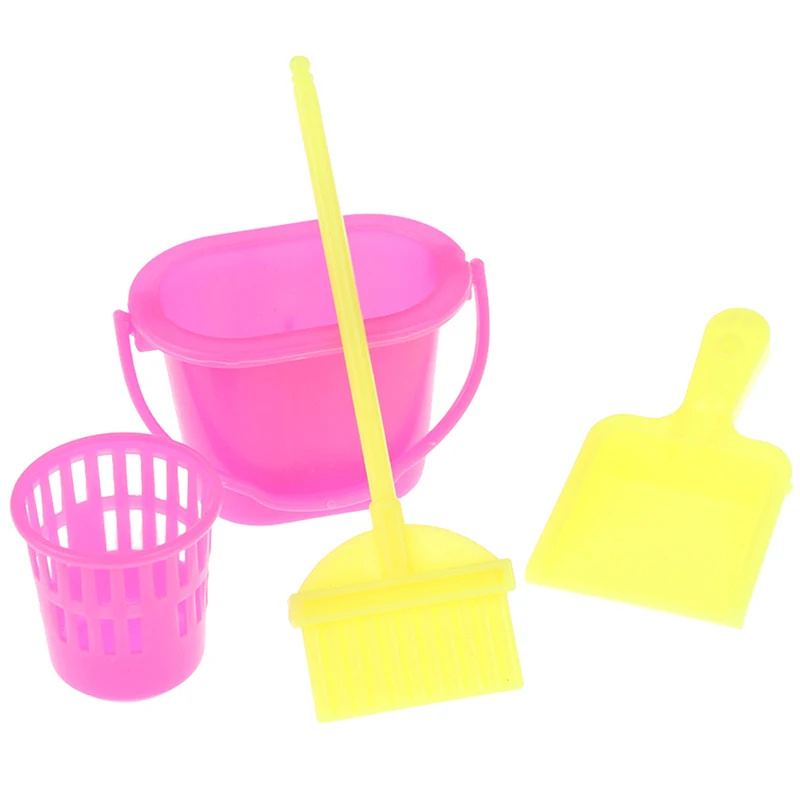 

New 4Pcs Home Furniture Furnishing Cleaner Cleaning For Doll House Set Gift