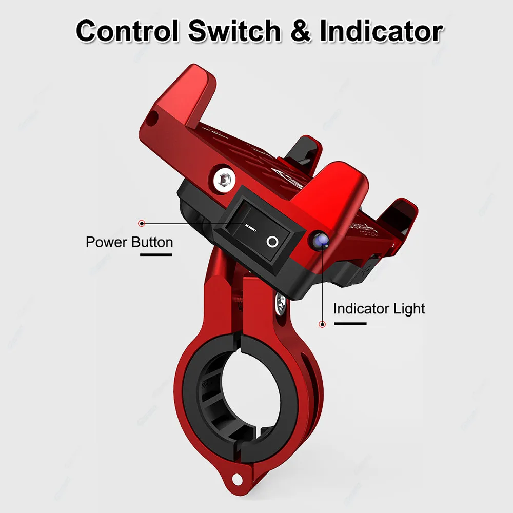 

Motorcycle Mobile Phone Holder With USB Charger For Motorbike Handlebar GPS Stand Bracket 6.5'' Cell Phone Mount Support Holder