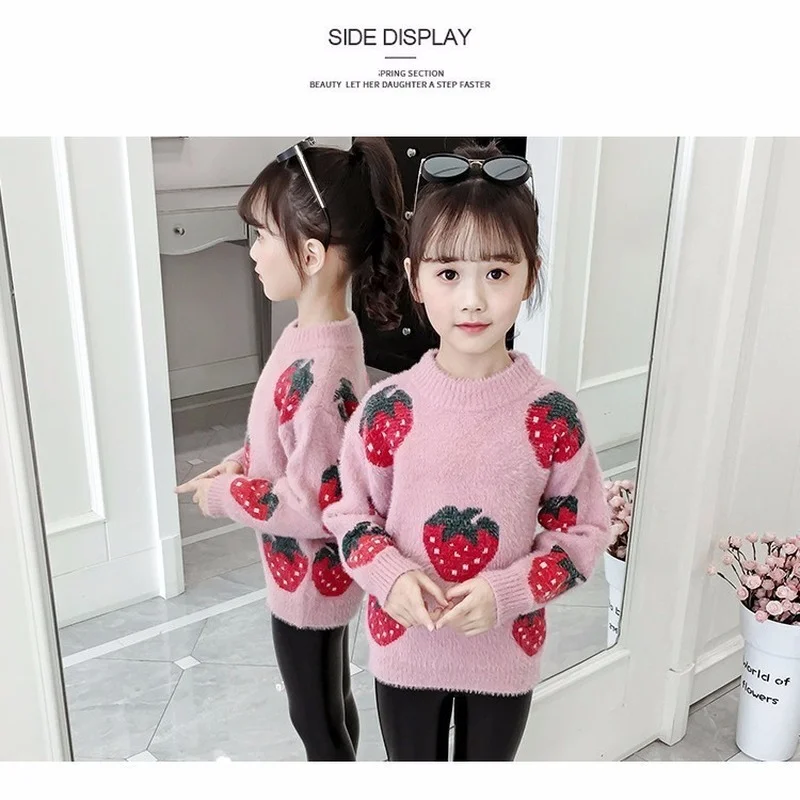 Женский зимний трикотажный свитер с круглым вырезом | Детская одежда и обувь