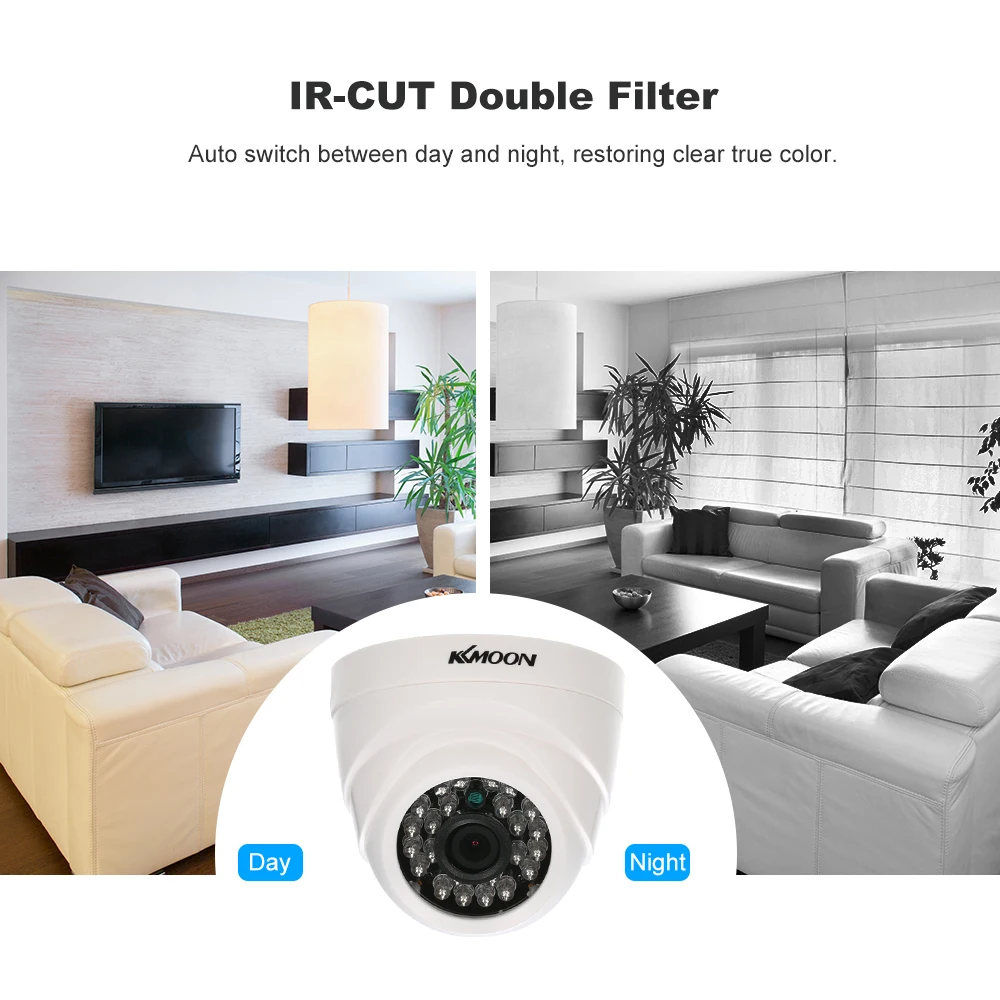 KKmoon 1080P AHD Купол CCTV Камера 3 6 мм объектив 1/2.8 CMOS 2.0MP IR CUT 24 шт ИК светодиодов Ночное