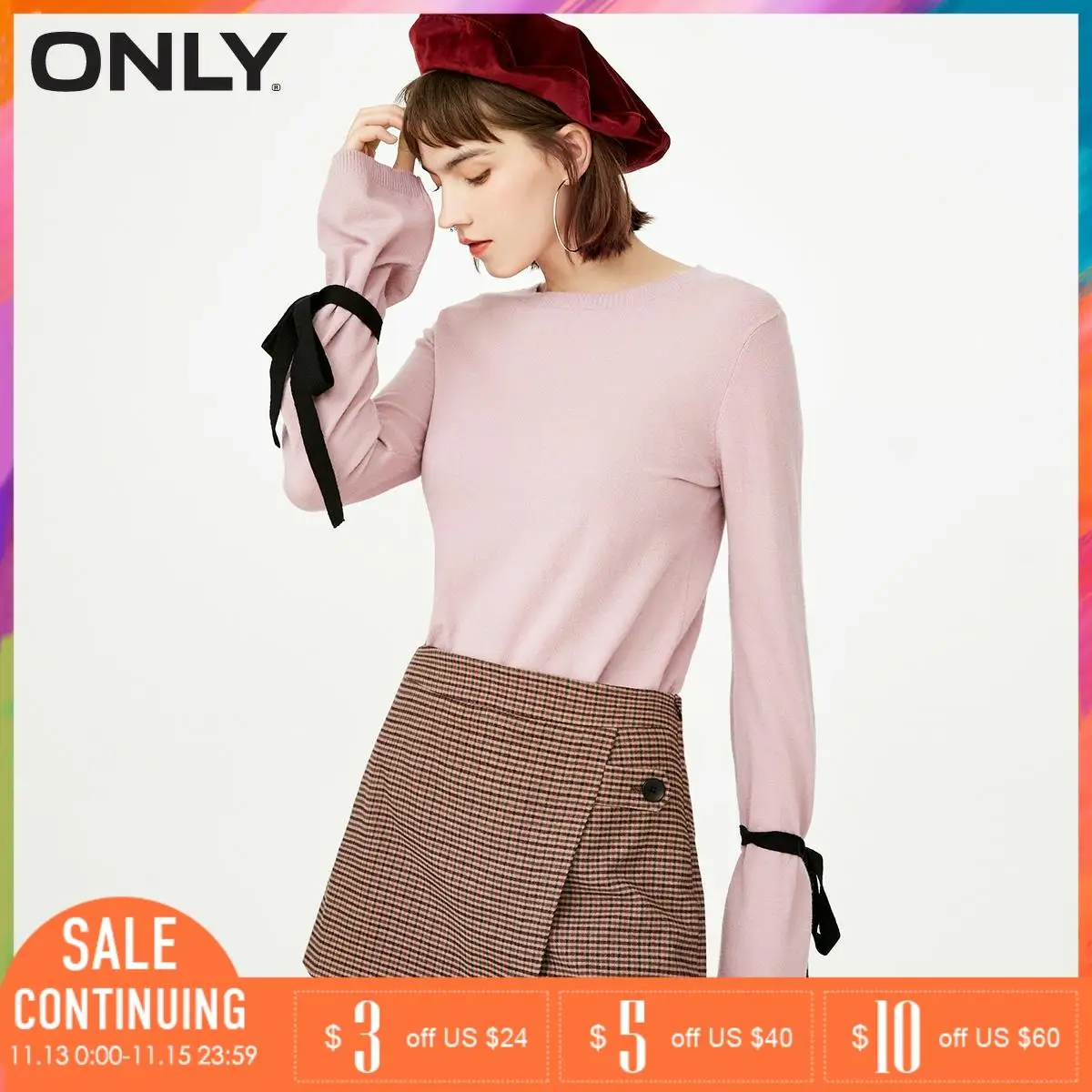 ONLY 2019 women's spring new cool style sweater | 118124506 Женская одежда
