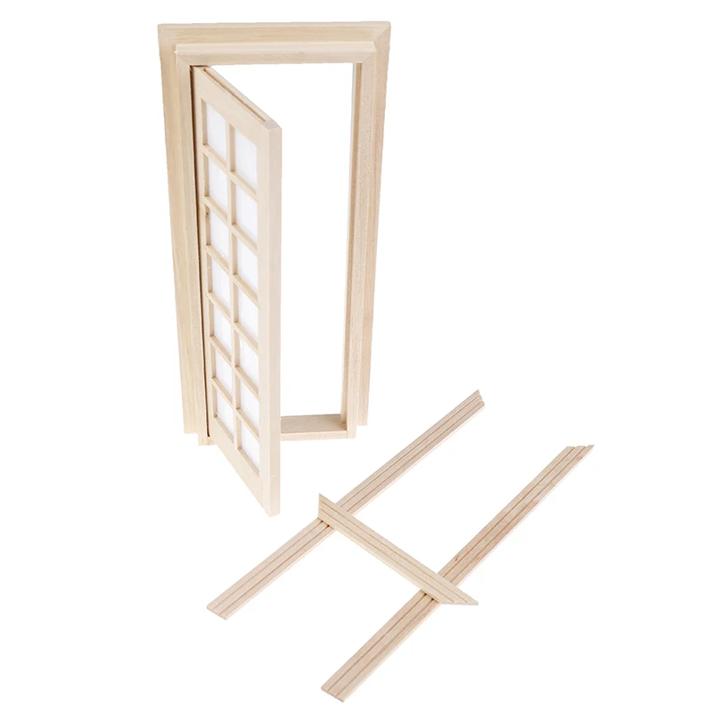 

Сделай Сам 1:12 миниатюрный кукольный домик деревянная дверь Неокрашенный кукольный домик мебель игрушечный домик деревянный цвет