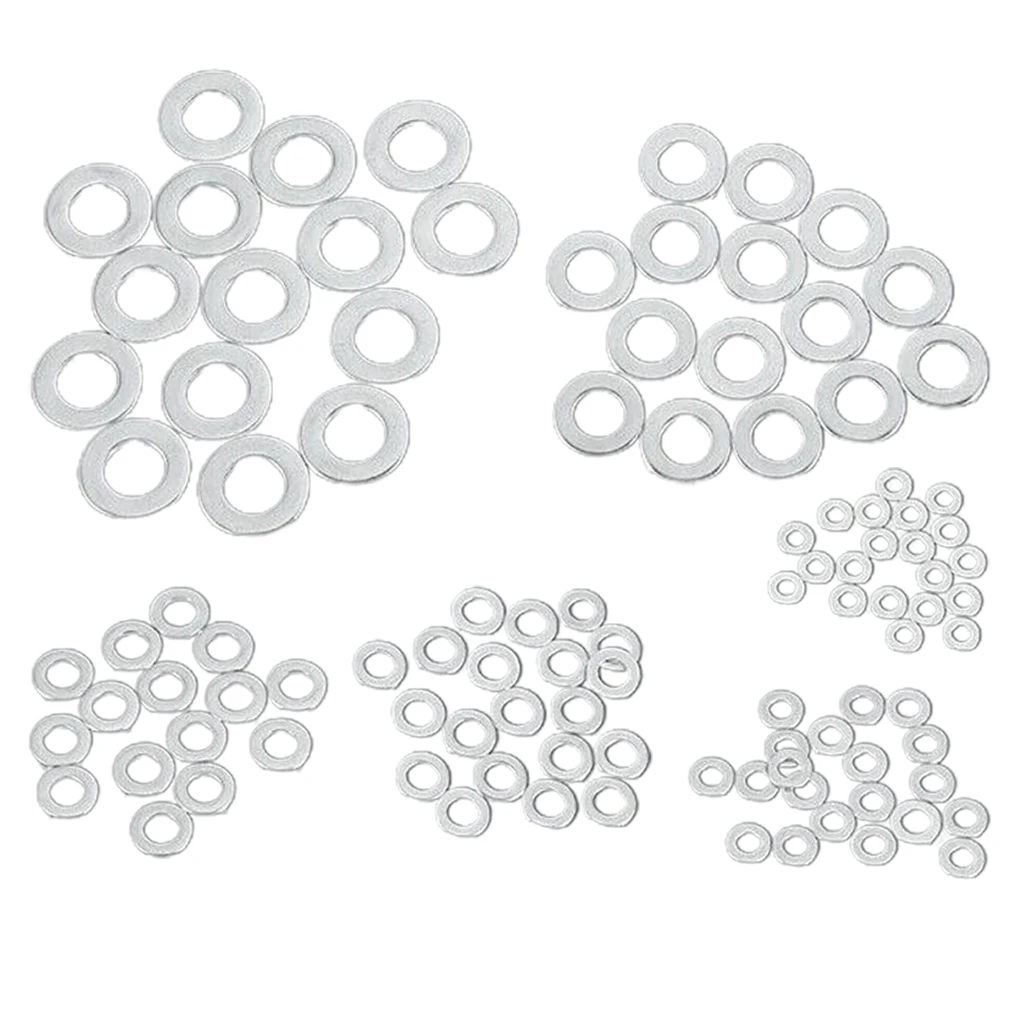 

115Pcs/set M3 M4 M5 M6 M8 M10 Stainless Steel Flat Washer Plain Washer Gaskets Assortment Kit