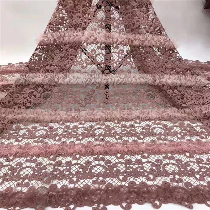 

Madison African Lace Fabric High Quality Lace Embroidery Nigerian French Lace Fabric With Sequins For Party Dress