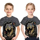 Футболка с динозавром одежда для маленьких мальчиков детская футболка футболки с рисунком волка футболка для мальчиков топы для девочек с коротким рукавом