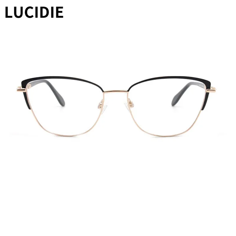 

LUCIDIE Fashion Cat Eye Glasses Frame Women Retro Transparent Mirror Optics Spectacle Prescription Lady Classic Design Eyeglasse