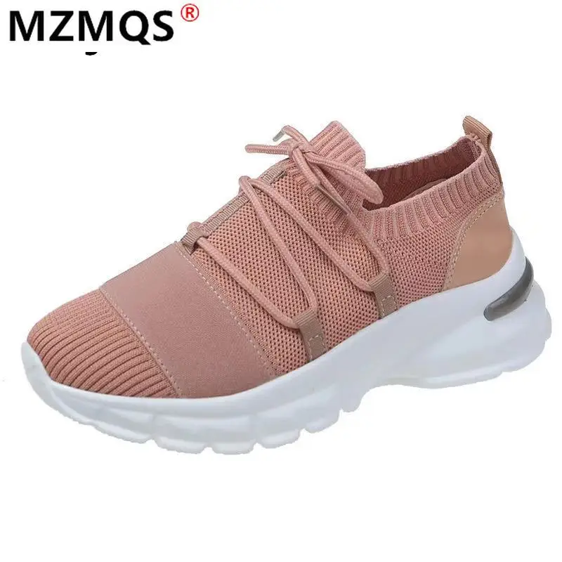 

2021 Spring Women's Vulcanized Shoes Fashion Mesh Breathable Ladies Outdoor Comfortable Sneakers Chunky Platform Casual Shoes