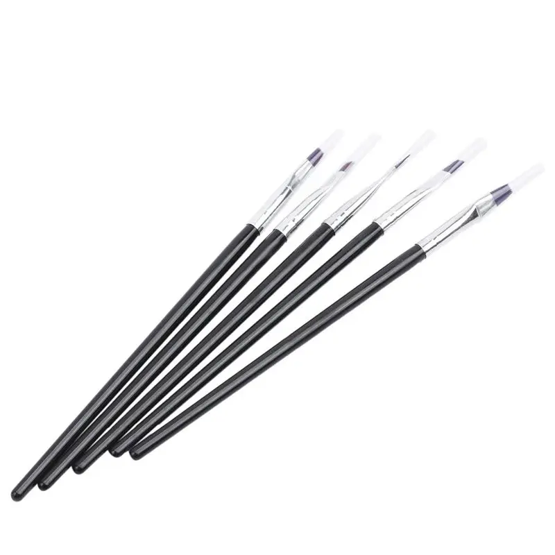 5 pcs Brushes UV Gel Brush Nail Painting Drawing Liner Flat Deco Art Display black. | Красота и здоровье