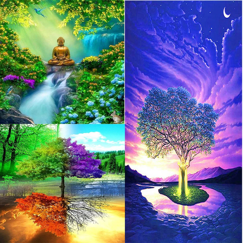 

5D алмазная живопись «сделай сам», вышивка крестиком, Алмазная мозаика, алмазная вышивка, пейзаж, животное, религиозная живопись, украшение д...