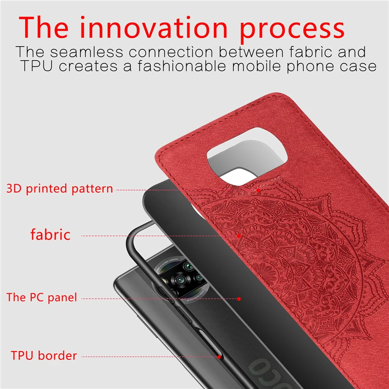 for xiaomi poco x3 case cotton rubber texture printing pattern tpu phone cover for redmi 9c case for xiaomi poco f2 pro poco x3 free global shipping