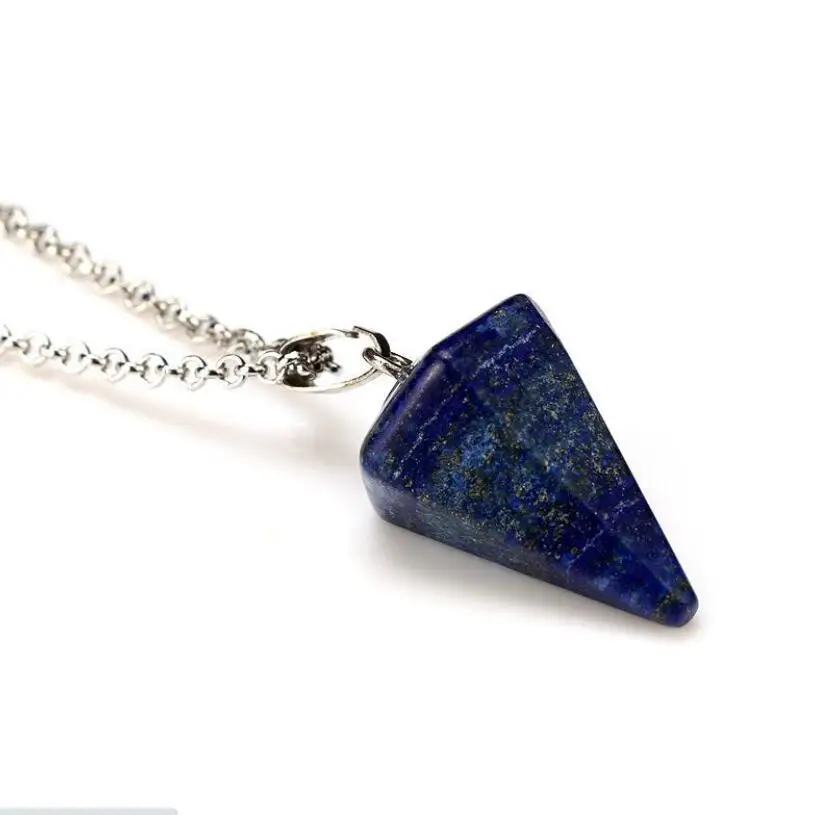 

11 Colors Jewelry DIY Natural Hexagon Stone Pendant necklace kids Birthday Girl Accessories