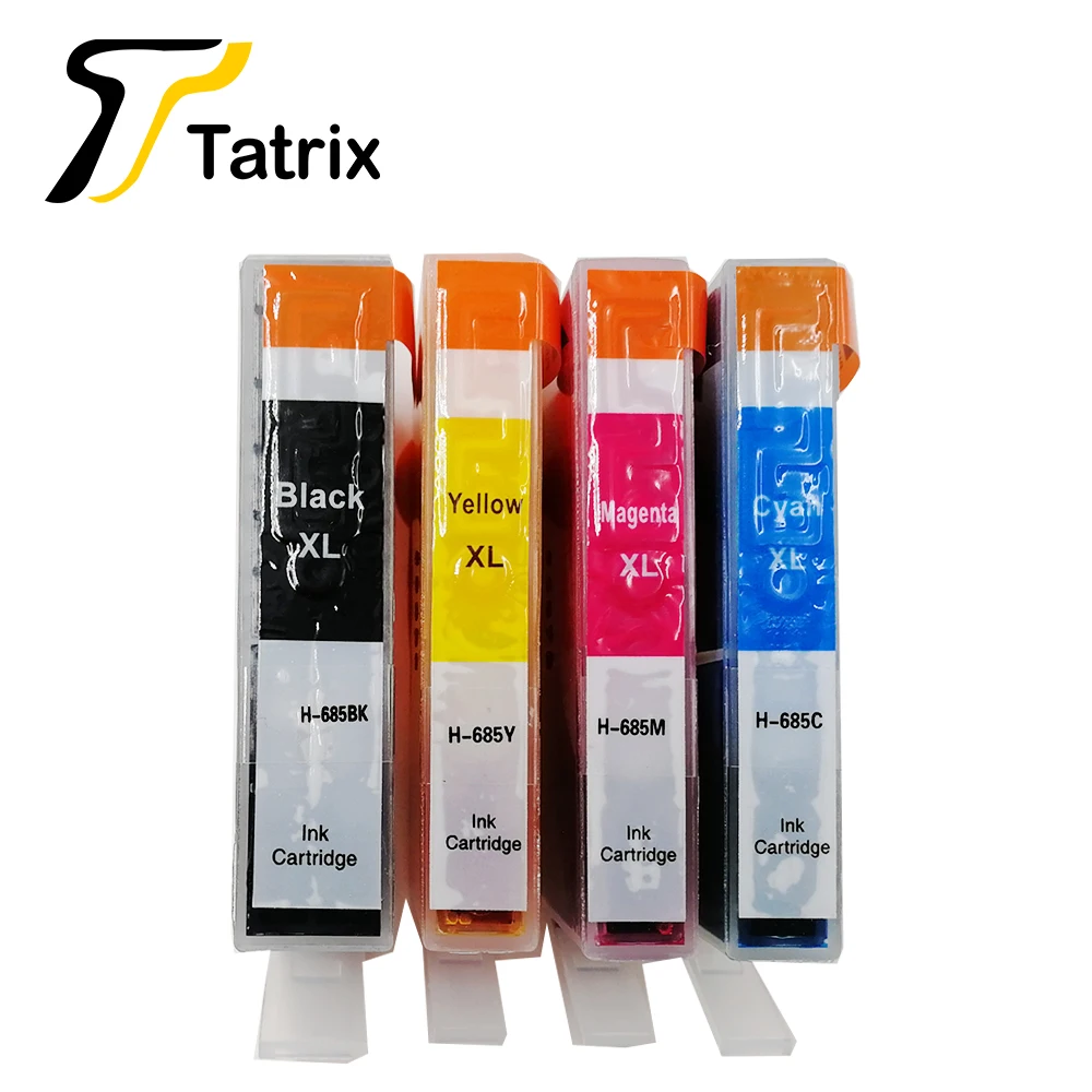 Tatrix 4 шт. для hp 685 hp-685 переработанного чернильного картриджа Photosmart с чернилами Deskjet