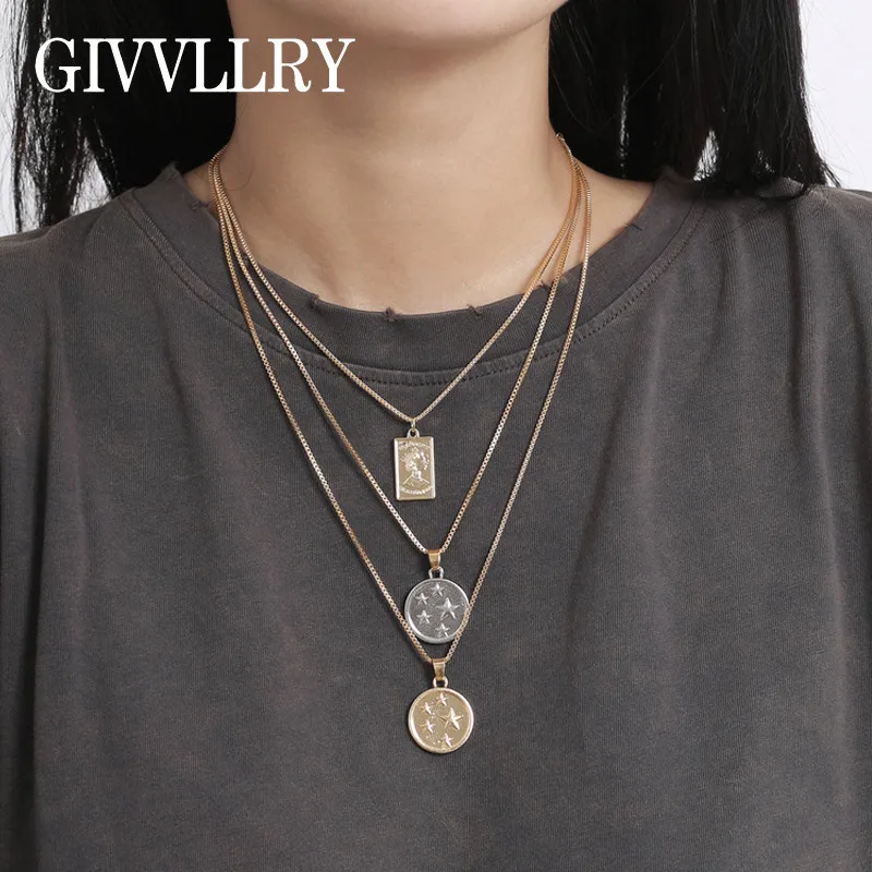 3-слойная цепочка ожерелье Женские Ювелирные изделия модные тройные слои