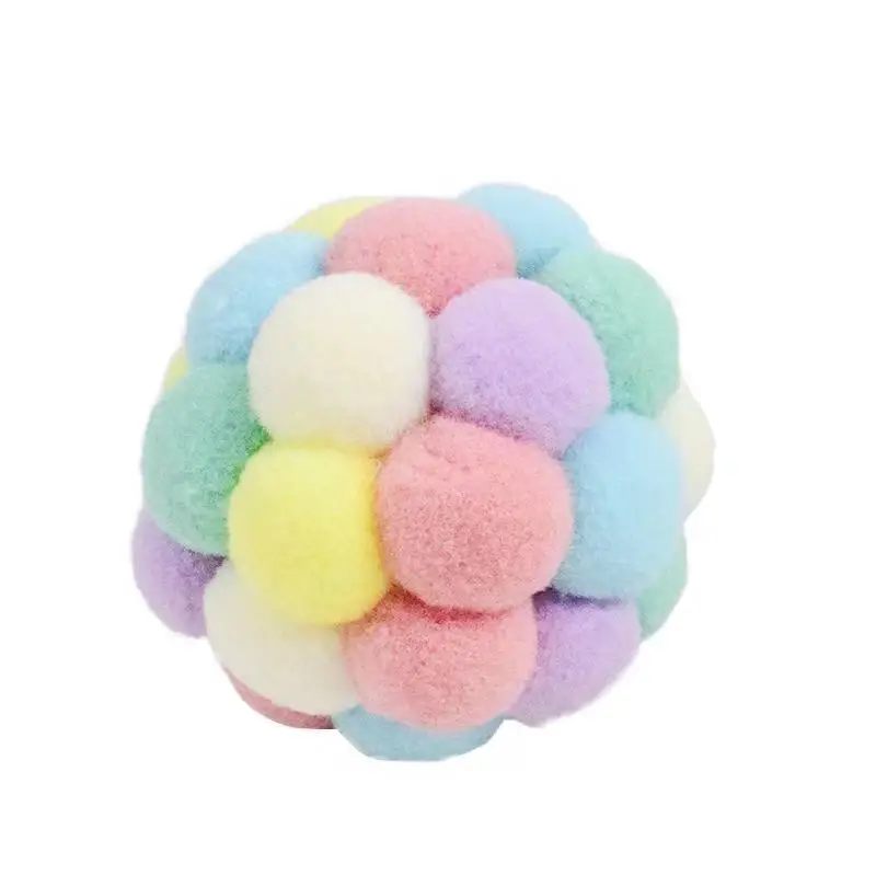 Игрушки для домашних животных красочные с звучащим котом шарик колокольчиком