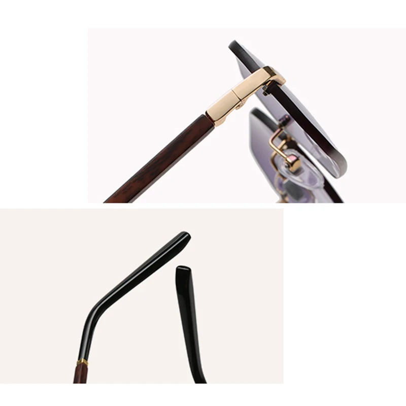 Женские солнцезащитные очки Модные полигональные без оправы женские